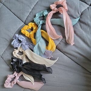 Elegant Hair Scrunchies Set - Multicolor